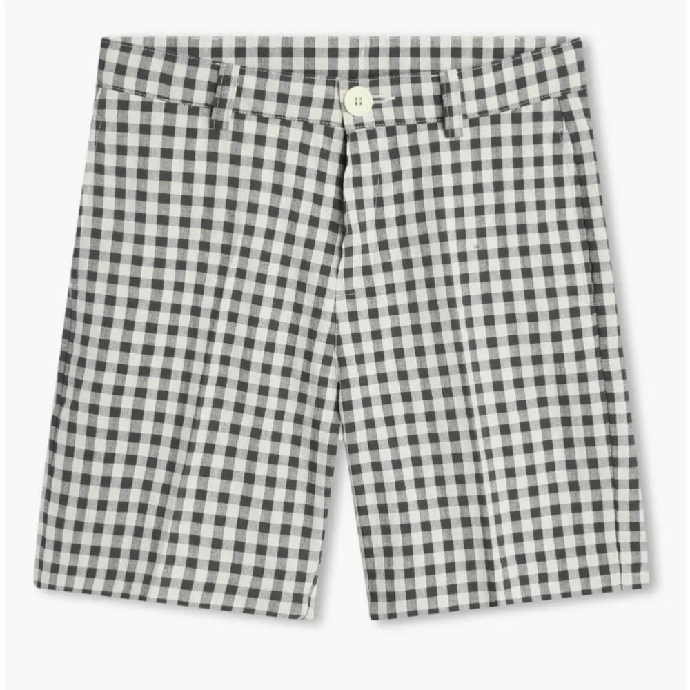 Kenzo Kids‎ Logo Tag Gingham Check-Print Shorts Boys Size 4A/102 Black & White